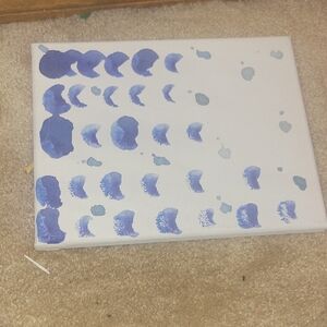 Blue Moon Phase Painting Art Canvas